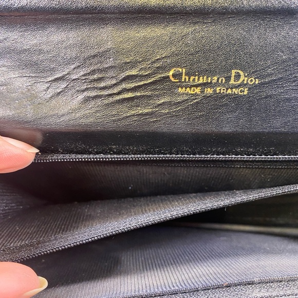 Christian Dior Black Leather Crossbody Bag 
Gold Hardware Clutch /Purse - Picture 9 of 15